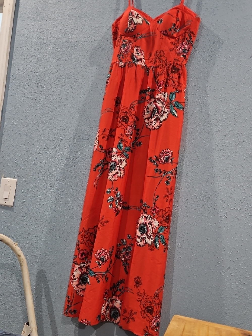 Band of Gypsies Orange Floral Maxi Dress